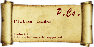 Plutzer Csaba névjegykártya