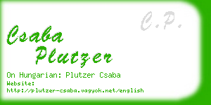 csaba plutzer business card